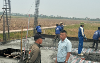 Công tác đổ bê tông móng đã hoàn thành chị Nguyễn Thị Thư huyện Tiên Lãng Tp Hải Phòng