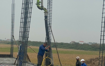 Công tác đổ bê tông móng đã hoàn thành chị Nguyễn Thị Thư huyện Tiên Lãng Tp Hải Phòng