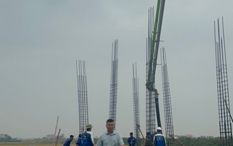 Công tác đổ bê tông móng đã hoàn thành chị Nguyễn Thị Thư huyện Tiên Lãng Tp Hải Phòng