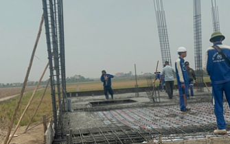 Công tác đổ bê tông móng đã hoàn thành chị Nguyễn Thị Thư huyện Tiên Lãng Tp Hải Phòng