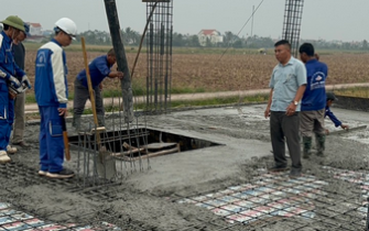 Công tác đổ bê tông móng đã hoàn thành chị Nguyễn Thị Thư huyện Tiên Lãng Tp Hải Phòng