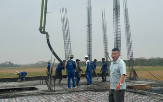 Công tác đổ bê tông móng đã hoàn thành chị Nguyễn Thị Thư huyện Tiên Lãng Tp Hải Phòng