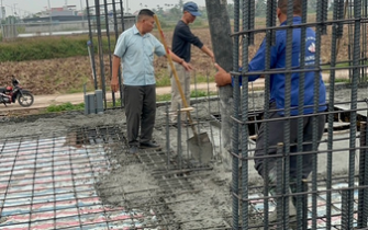 Công tác đổ bê tông móng đã hoàn thành chị Nguyễn Thị Thư huyện Tiên Lãng Tp Hải Phòng