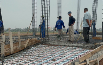 Công tác đổ bê tông móng đã hoàn thành chị Nguyễn Thị Thư huyện Tiên Lãng Tp Hải Phòng