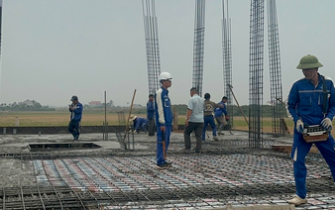Công tác đổ bê tông móng đã hoàn thành chị Nguyễn Thị Thư huyện Tiên Lãng Tp Hải Phòng