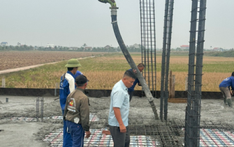 Công tác đổ bê tông móng đã hoàn thành chị Nguyễn Thị Thư huyện Tiên Lãng Tp Hải Phòng