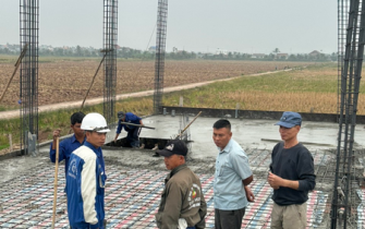 Công tác đổ bê tông móng đã hoàn thành chị Nguyễn Thị Thư huyện Tiên Lãng Tp Hải Phòng