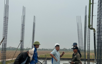 Công tác đổ bê tông móng đã hoàn thành chị Nguyễn Thị Thư huyện Tiên Lãng Tp Hải Phòng