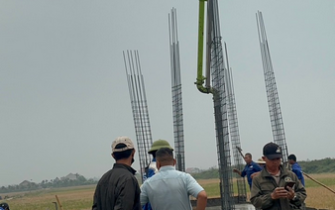 Công tác đổ bê tông móng đã hoàn thành chị Nguyễn Thị Thư huyện Tiên Lãng Tp Hải Phòng