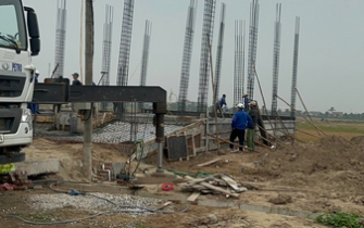 Công tác đổ bê tông móng đã hoàn thành chị Nguyễn Thị Thư huyện Tiên Lãng Tp Hải Phòng