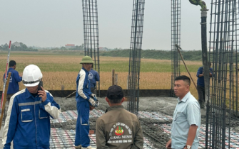 Công tác đổ bê tông móng đã hoàn thành chị Nguyễn Thị Thư huyện Tiên Lãng Tp Hải Phòng