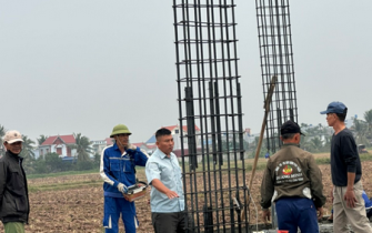 Công tác đổ bê tông móng đã hoàn thành chị Nguyễn Thị Thư huyện Tiên Lãng Tp Hải Phòng
