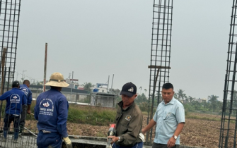 Công tác đổ bê tông móng đã hoàn thành chị Nguyễn Thị Thư huyện Tiên Lãng Tp Hải Phòng