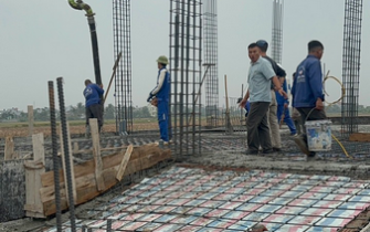Công tác đổ bê tông móng đã hoàn thành chị Nguyễn Thị Thư huyện Tiên Lãng Tp Hải Phòng