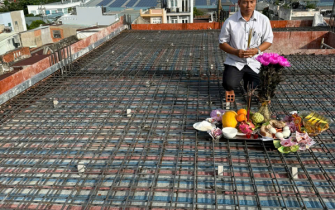 Đổ sàn mái 4 cho công trình nhà em Bằng tại phường Hiệp Thành, Quận 12, TP.HCM