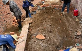 Công tác đổ bê tông móng công trình cô Linh phường Trung Mỹ Tây quận 12 tphcm