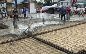 Đổ sàn Công trình anh HUYNH Hóc Môn