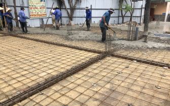 Đổ sàn Công trình anh HUYNH Hóc Môn