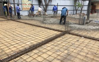 Đổ sàn Công trình anh HUYNH Hóc Môn