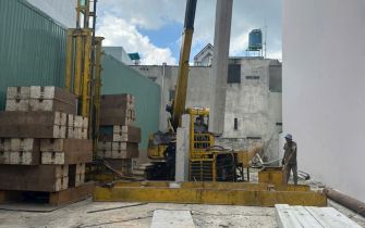 Công tác ép cọc phường Hiệp Thành Q12 tphcm
