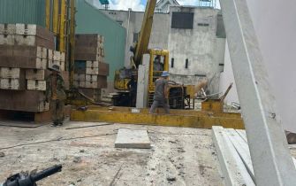 Công tác ép cọc phường Hiệp Thành Q12 tphcm