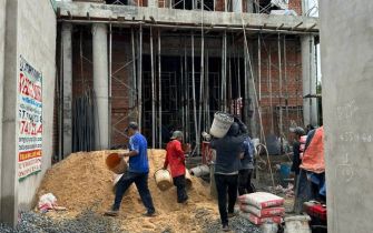 Công trình Anh Tư chị Lan xã Vĩnh Lộc Q12 đỗ tấm 2 ngày 26-7-2023