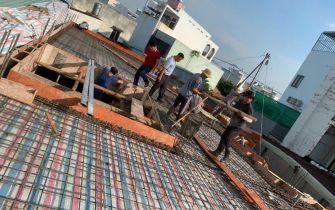 Công trình Anh Quyền Phường Tân Chánh Hiệp Q12 đổ tấm 1 ngày 11-5-2023