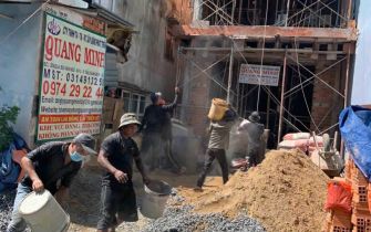 Công trình Lê Tấn Ngọc Phường Trung Mỹ Tây Quận 12 đổ tấm 2 ngày 24-4-2021 AL