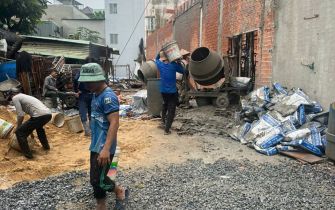 Công trình Anh Hải phường Trung Mỹ Tây Q12 đổ tấm 1 ngày 26-9-2024