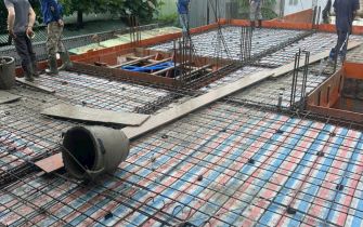 Công trình Anh Hải phường Trung Mỹ Tây Q12 đổ tấm 1 ngày 26-9-2024