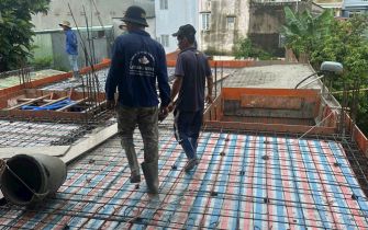 Công trình Anh Hải phường Trung Mỹ Tây Q12 đổ tấm 1 ngày 26-9-2024