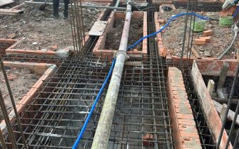 Công tác đổ bê tông móng công trình Anh Hải P Trung Mỹ Tây Q12