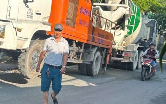Công tác đổ bê tông móng công trình Anh Hải P Trung Mỹ Tây Q12
