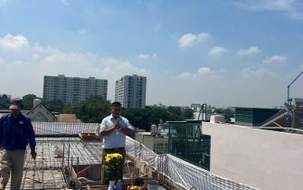 Công tác đổ mái tầng 5 công trình Hiệp Thành Quận 12 ngày 25-8-2024 AL