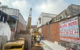 Công tác ép cọc công trình em Quỳnh phường Trung Mỹ Tây quận 12 TPHCM