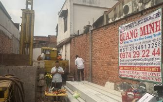 Công tác ép cọc công trình em Quỳnh phường Trung Mỹ Tây quận 12 TPHCM