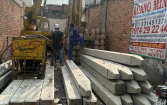 Công tác ép cọc công trình chị Quỳnh, phường Trung Mỹ Tây, Quận 12, TP.HCM