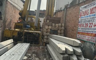  Công tác ép cọc công trình chị Quỳnh, phường Trung Mỹ Tây, Quận 12, TP.HCM