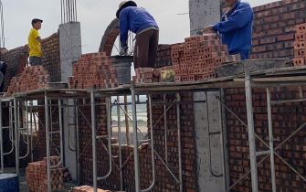 Công Tác Xây Tường Tầng 4 Công Trình Nguyễn Thị Thư, Huyện Tiên Lãng, TP Hải Phòng
