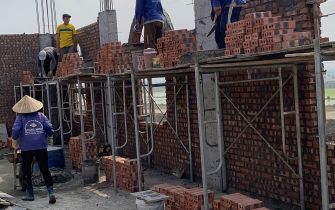 Công Tác Xây Tường Tầng 4 Công Trình Nguyễn Thị Thư, Huyện Tiên Lãng, TP Hải Phòng
