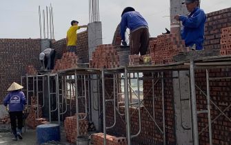 Công Tác Xây Tường Tầng 4 Công Trình Nguyễn Thị Thư, Huyện Tiên Lãng, TP Hải Phòng