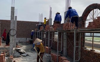 Công Tác Xây Tường Tầng 4 Công Trình Nguyễn Thị Thư, Huyện Tiên Lãng, TP Hải Phòng