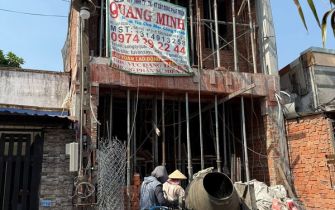 Cập nhật tiến độ thi công công trình em Quỳnh phường Trung Mỹ Tây Q 12 TPHCM đổ mái tầng 2