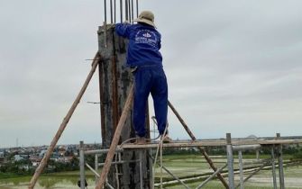 CẬP NHẬT TIẾN ĐỘ THI CÔNG ĐỔ BÊ TÔNG CỘT TẦNG 5 CÔNG TRÌNH NGUYỄN THỊ THƯ 