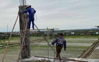 CẬP NHẬT TIẾN ĐỘ THI CÔNG ĐỔ BÊ TÔNG CỘT TẦNG 5 CÔNG TRÌNH NGUYỄN THỊ THƯ 