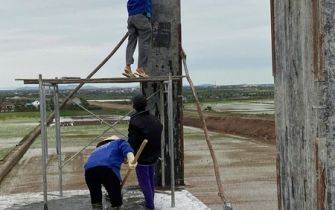 CẬP NHẬT TIẾN ĐỘ THI CÔNG ĐỔ BÊ TÔNG CỘT TẦNG 5 CÔNG TRÌNH NGUYỄN THỊ THƯ 