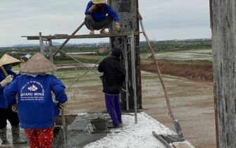 CẬP NHẬT TIẾN ĐỘ THI CÔNG ĐỔ BÊ TÔNG CỘT TẦNG 5 CÔNG TRÌNH NGUYỄN THỊ THƯ 