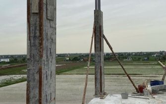CẬP NHẬT TIẾN ĐỘ THI CÔNG ĐỔ BÊ TÔNG CỘT TẦNG 5 CÔNG TRÌNH NGUYỄN THỊ THƯ 