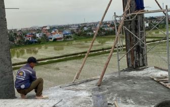 CẬP NHẬT TIẾN ĐỘ THI CÔNG ĐỔ BÊ TÔNG CỘT TẦNG 5 CÔNG TRÌNH NGUYỄN THỊ THƯ 