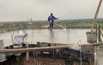 Cập Nhật Tiến Độ Thi Công Đổ Bê Tông Mái Lầu 5 – Công Trình Nguyễn Thị Thư, Xã Vinh Quang, Huyện Tiên Lãng, TP. Hải Phòng